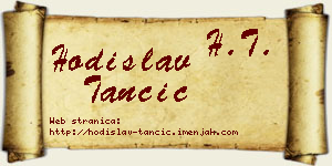 Hodislav Tančić vizit kartica